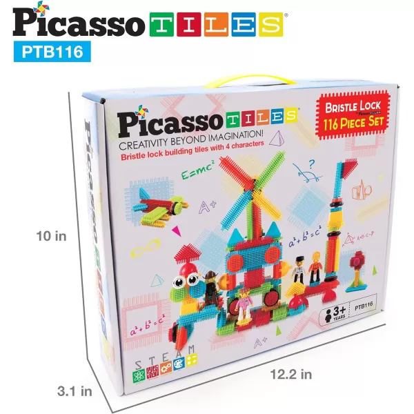 PicassoTiles 600pc Construction Toy Straw Building Set Children STEM Learning Interlocking Building Toys Creative Straw Connecting Builder Kits Early Education Kit for Kids Boys amp Girls Ages 3 PTS600Brstle116pc