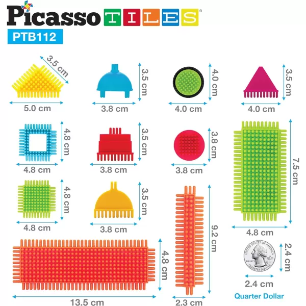 PicassoTiles 600pc Construction Toy Straw Building Set Children STEM Learning Interlocking Building Toys Creative Straw Connecting Builder Kits Early Education Kit for Kids Boys amp Girls Ages 3 PTS600Bristle112pc
