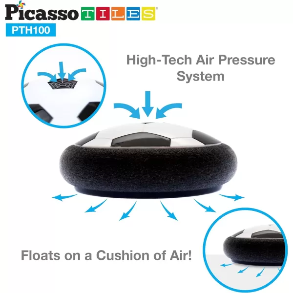 PicassoTiles Soccer Hoverball Air Hockey Electric Power Airlifted Hover Ball Indoor Floating Airflow Hovering LED Light and Soft Bumper Battery Powered Training and Playing Age 3 and up PTH100PicassoTiles Soccer Hoverball Air Hockey Electric Power Airlifted Hover Ball Indoor Floating Airflow Hovering LED Light and Soft Bumper Battery Powered Training and Playing Age 3 and up PTH100