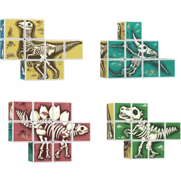 PicassoTiles 05 Pixel Magnetic Puzzle Cube 100 Piece Mix ampamp Match Cubes Sensory Toys STEAM Education Learning Building Block Magnets Children Construction Toy Set Stacking Magnet Creative Kit PMC1007in1 Dinosaur Theme