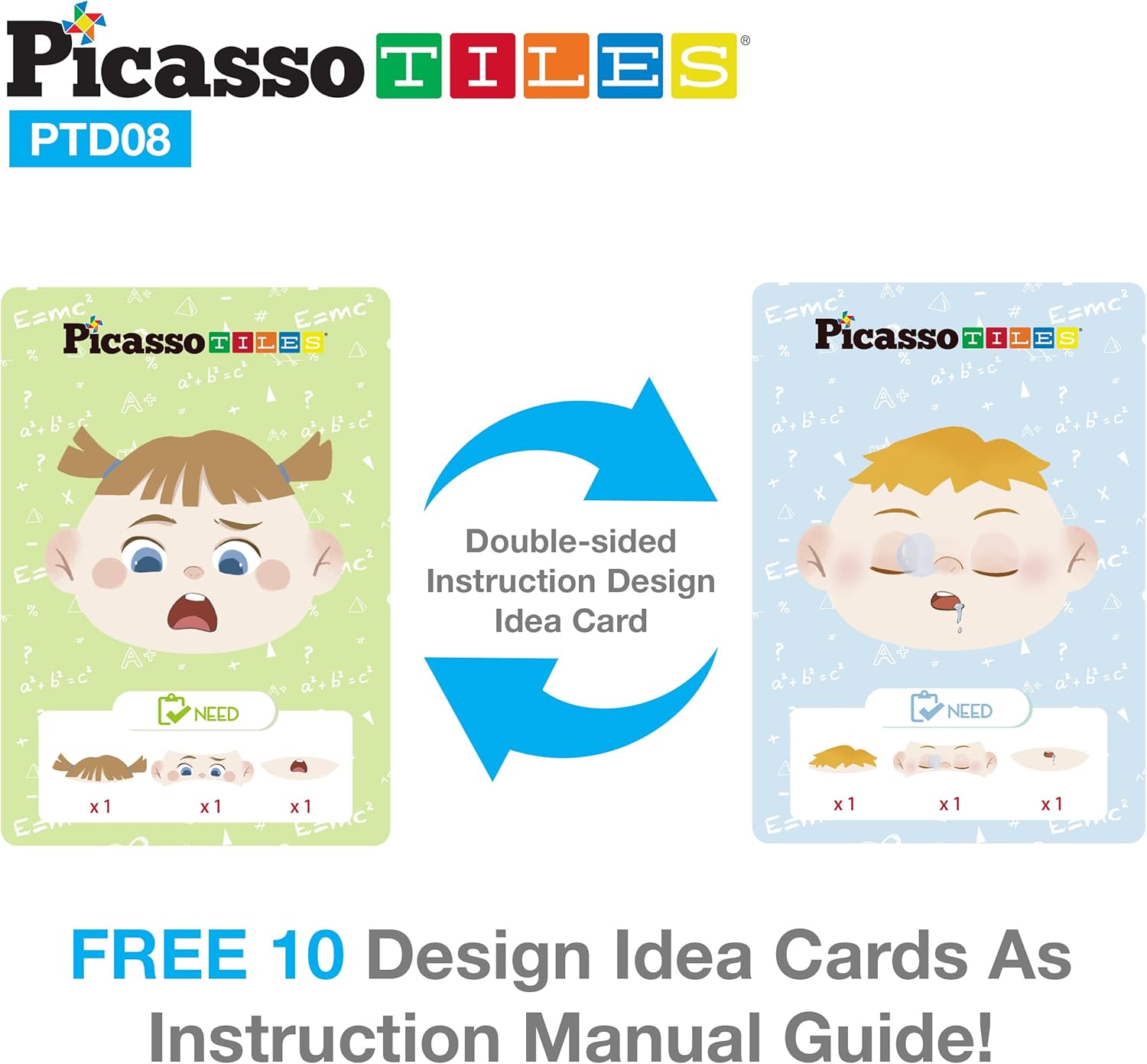 PicassoTiles 108pcs Reusable Magnetic Face Sticker Puzzle Book Drawing Board Set for KidsEducational and Learning Activity Books Toys ampamp Activity STEM Learning Toys Early Education ToysGifts Boys