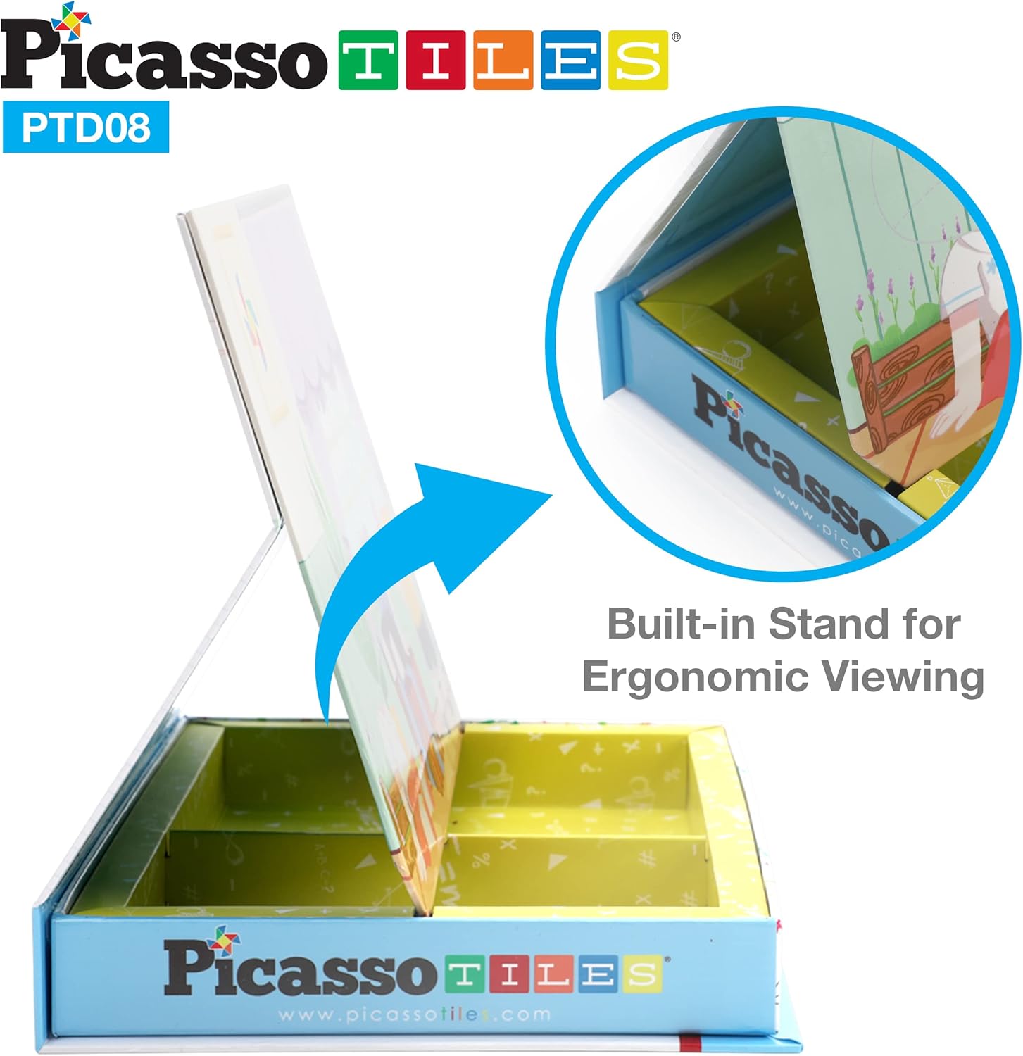 PicassoTiles 108pcs Reusable Magnetic Face Sticker Puzzle Book Drawing Board Set for KidsEducational and Learning Activity Books Toys ampamp Activity STEM Learning Toys Early Education ToysGifts Boys