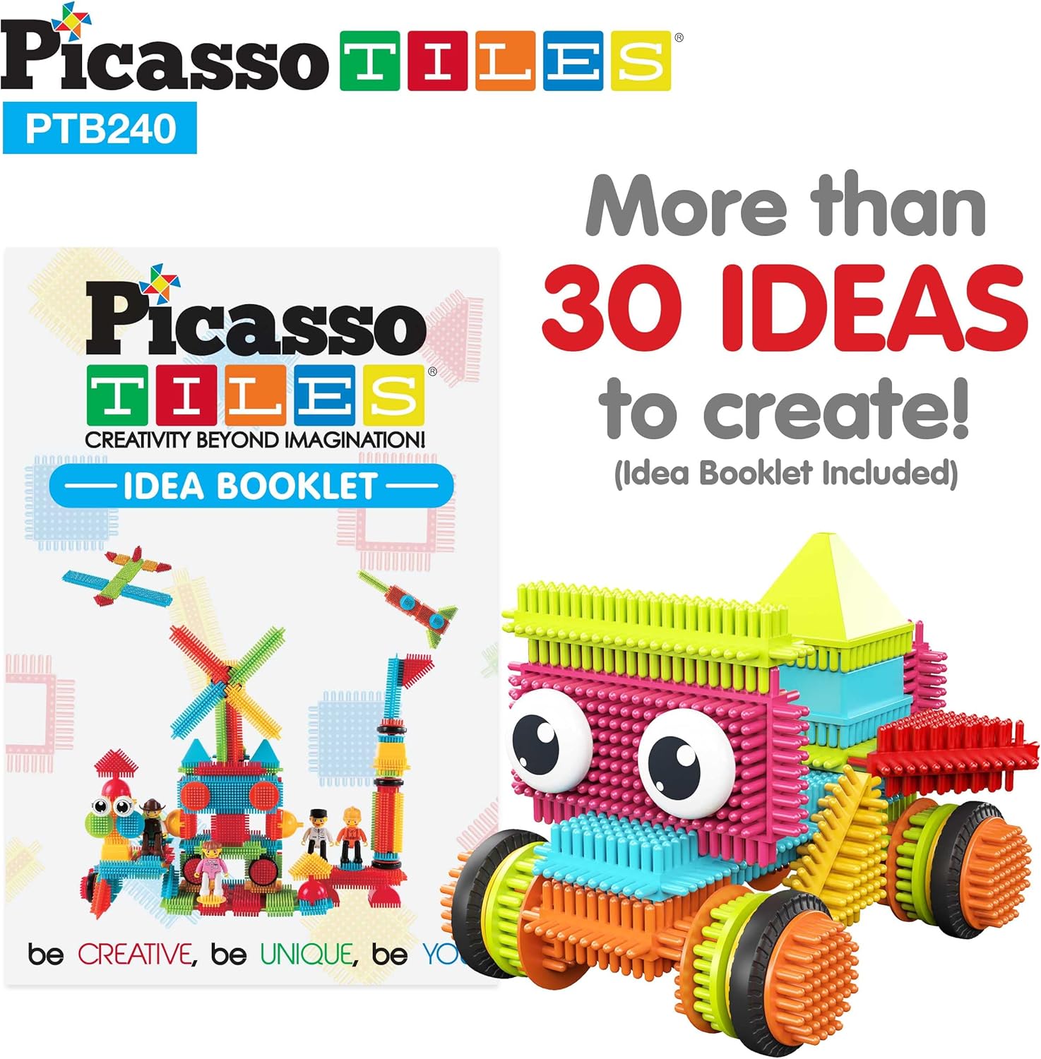 PicassoTiles 8 Styles Interlocking Sensory Toys Wooden Burr Cube Ball and Barrels Logic Skill Genius Puzzle Brain Teaser Games ampamp Intellectual 3D Assembling Educational Toy Set for Kids ampamp Adults PTP08Hedgehog 240pc