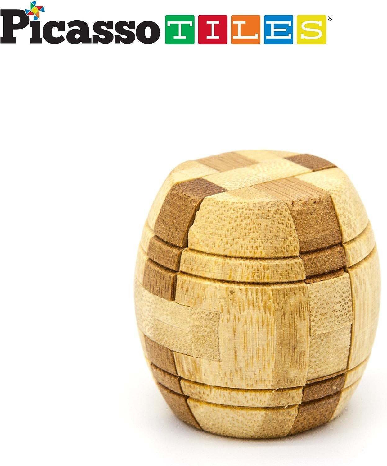 PicassoTiles 8 Styles Interlocking Sensory Toys Wooden Burr Cube Ball and Barrels Logic Skill Genius Puzzle Brain Teaser Games ampamp Intellectual 3D Assembling Educational Toy Set for Kids ampamp Adults PTP08Wood 8styles
