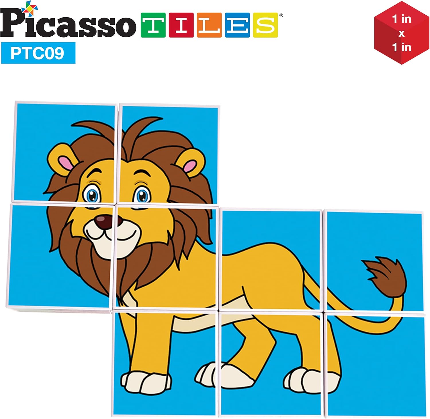 PicassoTiles Magnet Cube Winter Ice Themed Mix and Match Building Block Castle Construction Toy with 7 Magnetic Cubed Character Action Figures STEM Learning Education Sensory Pretend Play Age 3 PMC72Zoo