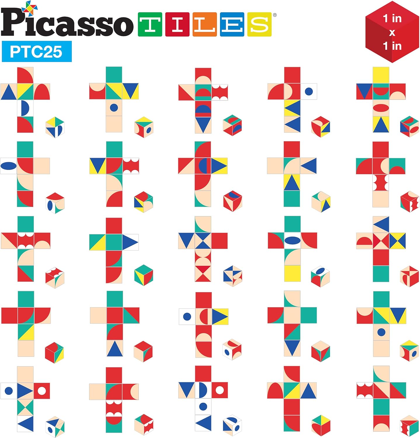 PicassoTiles Magnet Cube Winter Ice Themed Mix and Match Building Block Castle Construction Toy with 7 Magnetic Cubed Character Action Figures STEM Learning Education Sensory Pretend Play Age 3 PMC72Baby