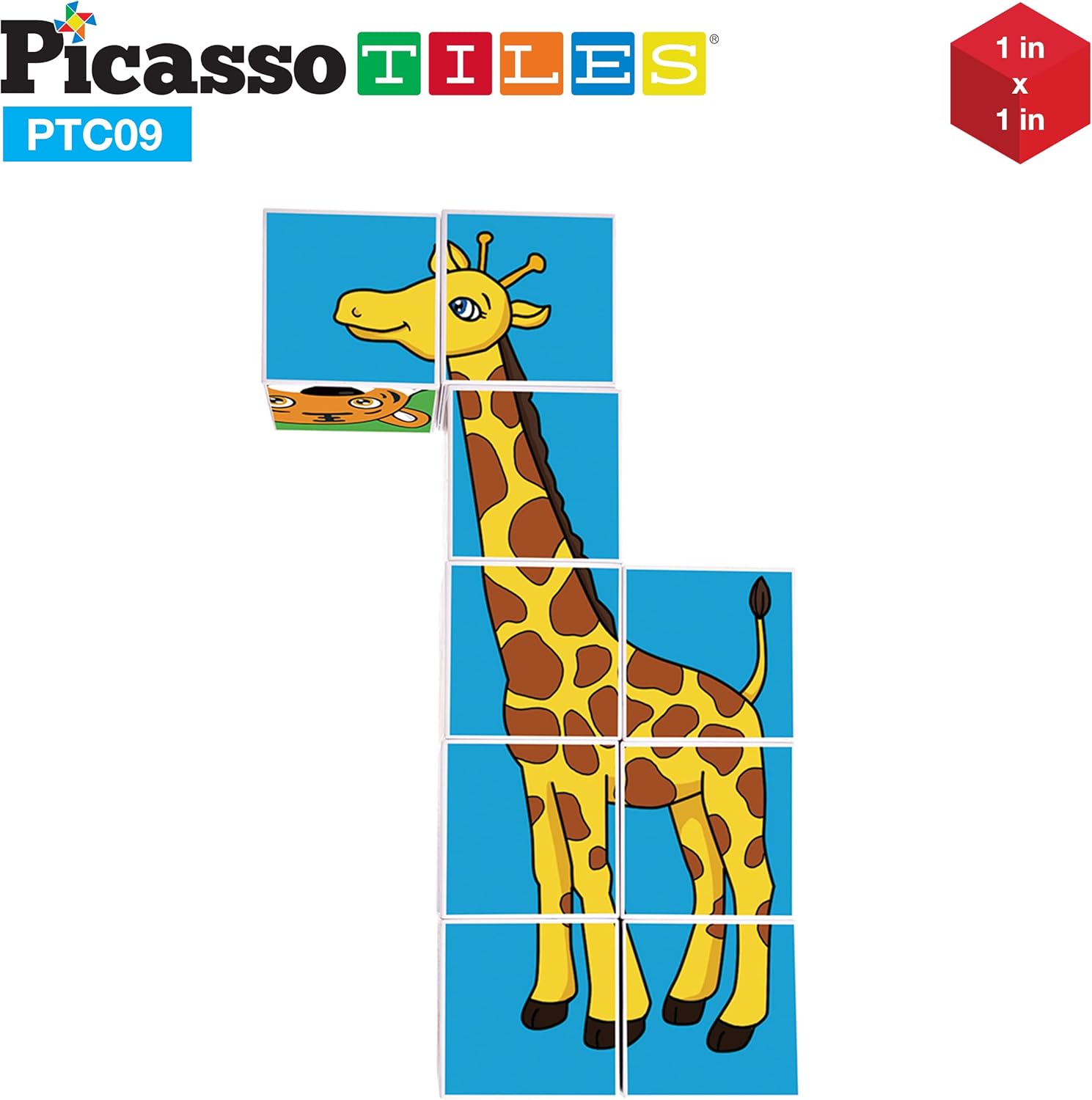 PicassoTiles Magnet Cube Winter Ice Themed Mix and Match Building Block Castle Construction Toy with 7 Magnetic Cubed Character Action Figures STEM Learning Education Sensory Pretend Play Age 3 PMC72Zoo