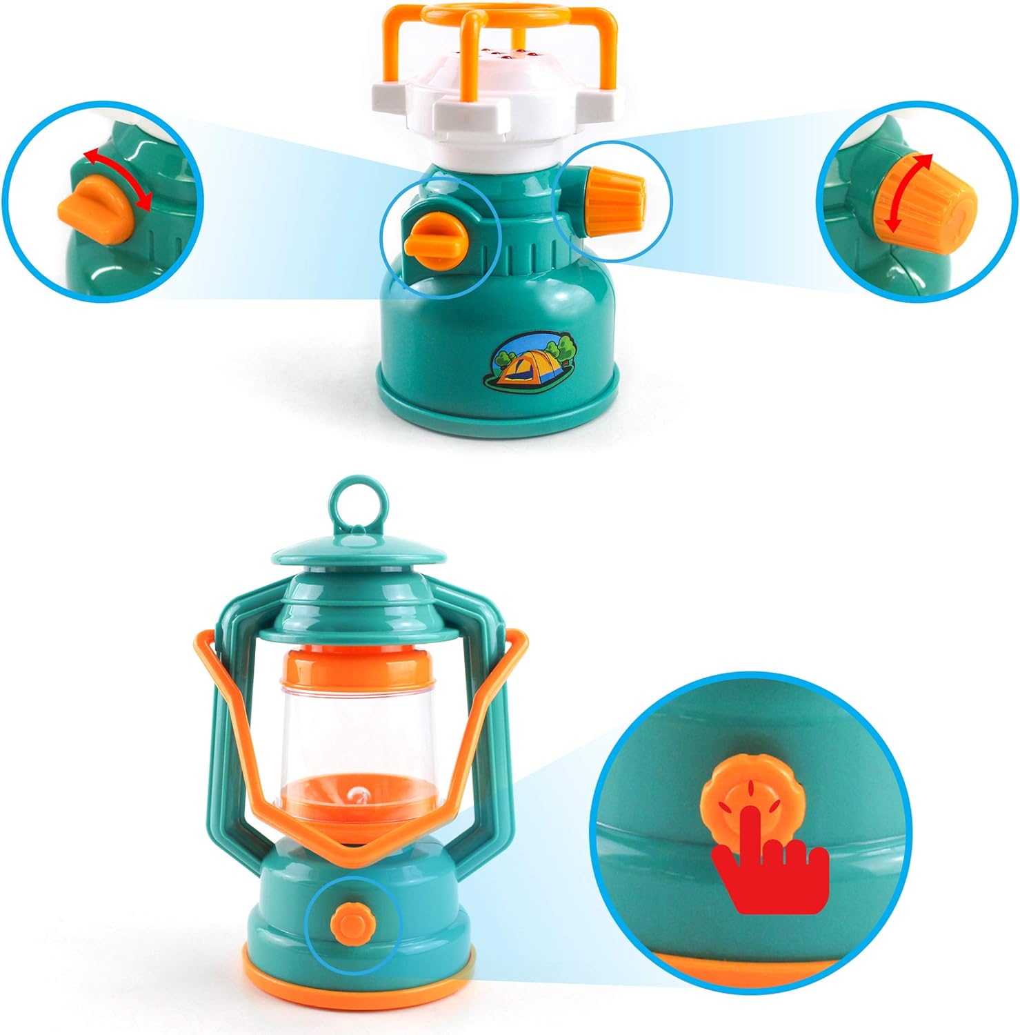 PicassoTiles PTC20 20 Piece Camping Gear Tools Adventure Set Including Walkie Talkie Camping Tent Binoculars Watch Compass ampamp Whistle Stove and Other Camp Tools