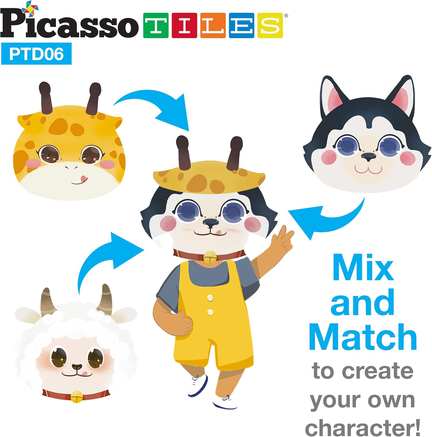 Picassotiles 120pcs Magnetic Animal Sticker Puzzle Book Drawing Board Set for Kids Educational and Learning Activity Books Toys ampamp Activity STEM Learning Toys Early Education Toys Gifts Boys Girls