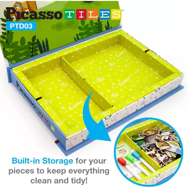 PicassoTiles 112 Piece Magnetic Mix ampamp Match Animal Building Activity DIY Combination Puzzle Book Kid Toy Set Educational Playset STEM Learning 20 FREE Unique Animals Creative Inspirational Idea Cards