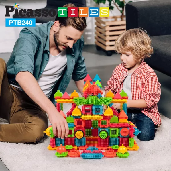PicassoTiles 8 Styles Interlocking Sensory Toys Wooden Burr Cube Ball and Barrels Logic Skill Genius Puzzle Brain Teaser Games ampamp Intellectual 3D Assembling Educational Toy Set for Kids ampamp Adults PTP08Hedgehog 240pc