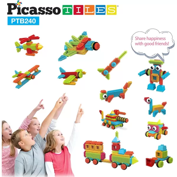 PicassoTiles 8 Styles Interlocking Sensory Toys Wooden Burr Cube Ball and Barrels Logic Skill Genius Puzzle Brain Teaser Games ampamp Intellectual 3D Assembling Educational Toy Set for Kids ampamp Adults PTP08Hedgehog 240pc