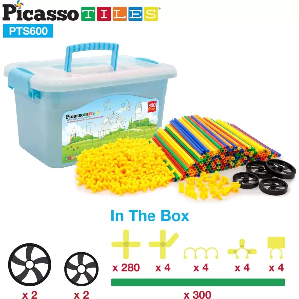 PicassoTiles 8 Styles Interlocking Sensory Toys Wooden Burr Cube Ball and Barrels Logic Skill Genius Puzzle Brain Teaser Games ampamp Intellectual 3D Assembling Educational Toy Set for Kids ampamp Adults PTP08Straw600pc