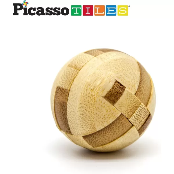 PicassoTiles 8 Styles Interlocking Sensory Toys Wooden Burr Cube Ball and Barrels Logic Skill Genius Puzzle Brain Teaser Games ampamp Intellectual 3D Assembling Educational Toy Set for Kids ampamp Adults PTP08Wood 8styles