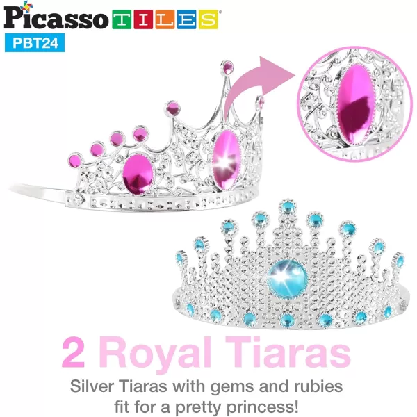 PicassoTiles Kids Fairytale Royal Princess Dress Up Pretend Play Tiara Jewelry Boutique Shoes ampamp Fashion Accessories Toy Collection For Girls Children Ages 5 STEM Creative Imagination Toys