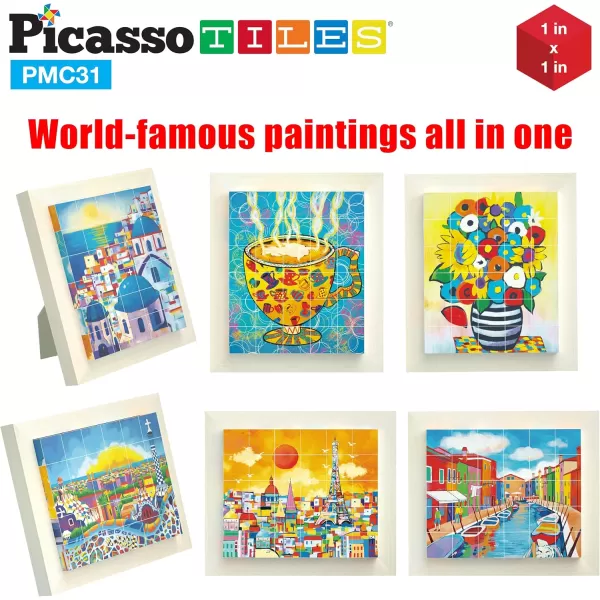 PicassoTiles Magnet Cube Winter Ice Themed Mix and Match Building Block Castle Construction Toy with 7 Magnetic Cubed Character Action Figures STEM Learning Education Sensory Pretend Play Age 3 PMC72FrameArt