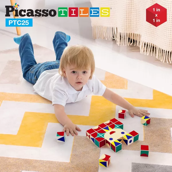 PicassoTiles Magnet Cube Winter Ice Themed Mix and Match Building Block Castle Construction Toy with 7 Magnetic Cubed Character Action Figures STEM Learning Education Sensory Pretend Play Age 3 PMC72Baby