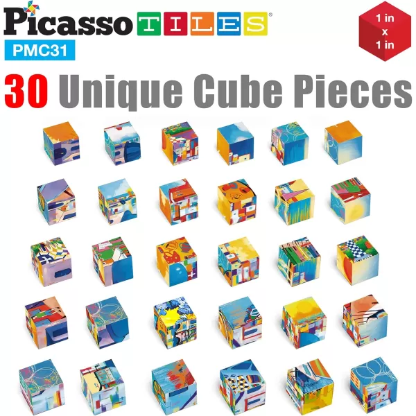PicassoTiles Magnet Cube Winter Ice Themed Mix and Match Building Block Castle Construction Toy with 7 Magnetic Cubed Character Action Figures STEM Learning Education Sensory Pretend Play Age 3 PMC72FrameArt