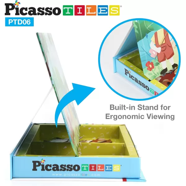 Picassotiles 120pcs Magnetic Animal Sticker Puzzle Book Drawing Board Set for Kids Educational and Learning Activity Books Toys ampamp Activity STEM Learning Toys Early Education Toys Gifts Boys Girls