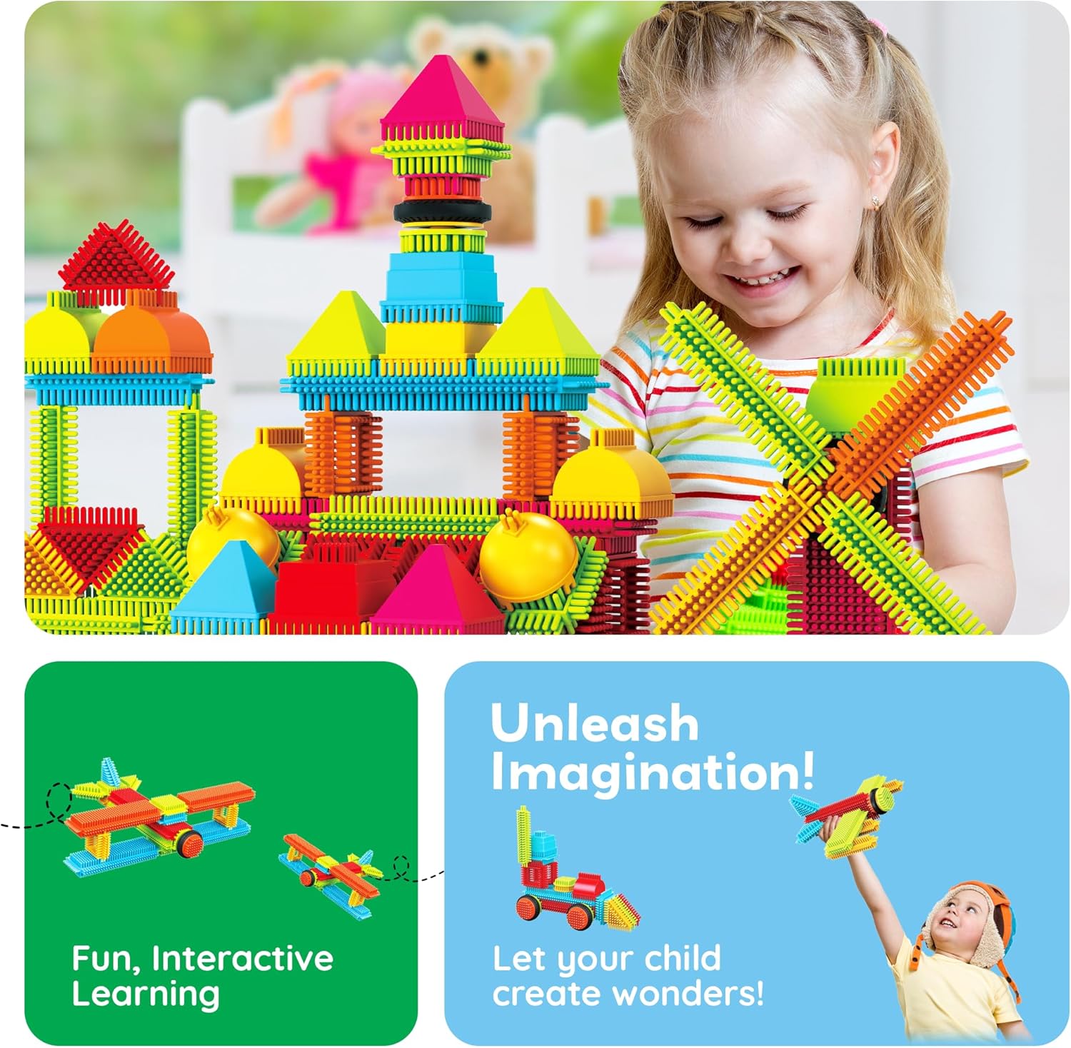 imagePicasso Toys Hedgehog Blocks 4 Family Action Character Figures Toddler Toy Construction Building Tile Block Expansion Pack Educational Addon STEM Learning Smart Game Kit Toys Pretend Playset Age 3120 pcs