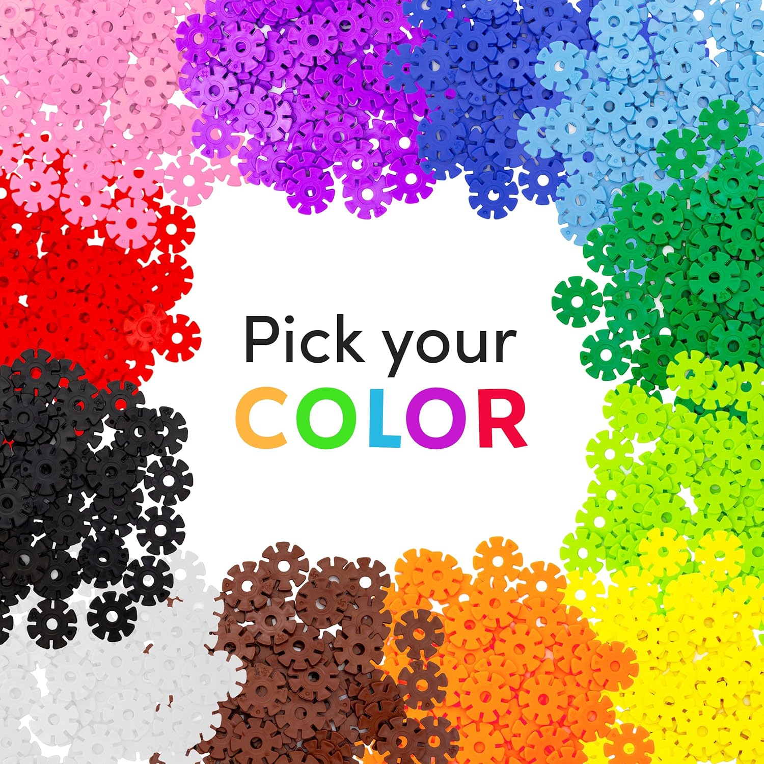 imagePicassoTiles Building Chip Interlocking Disc Construction Blocks in Green Color STEM Learning Early Education Toy Engineering Playset Child Brain Development for Toddlers Girls Boys Kids Age 3 PTF108Blue Color