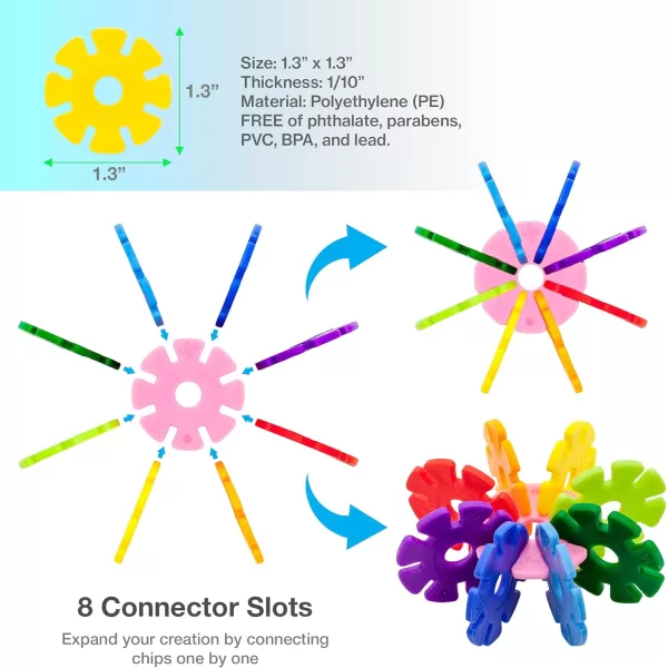 imagePicassoTiles Building Chip Interlocking Disc Construction Blocks in Green Color STEM Learning Early Education Toy Engineering Playset Child Brain Development for Toddlers Girls Boys Kids Age 3 PTF108Yellow Color