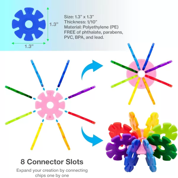 imagePicassoTiles Building Chip Interlocking Disc Construction Blocks in Green Color STEM Learning Early Education Toy Engineering Playset Child Brain Development for Toddlers Girls Boys Kids Age 3 PTF108Blue Color