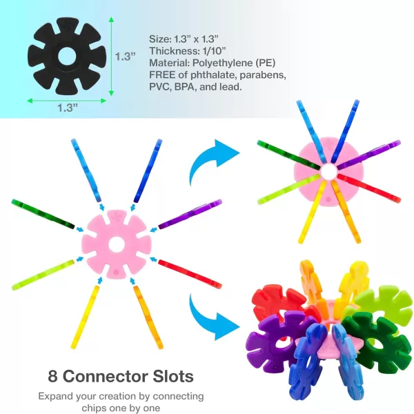 imagePicassoTiles Building Chip Interlocking Disc Construction Blocks in Green Color STEM Learning Early Education Toy Engineering Playset Child Brain Development for Toddlers Girls Boys Kids Age 3 PTF108Black Color