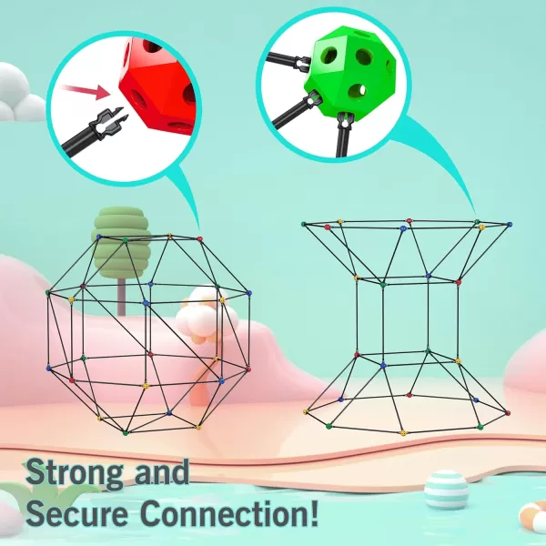 imagePicassoTiles Kids Fort Building Kit Playset 100 Piece Indoor and Outdoor Toy Set Fort Construction Builders Blocks Toys for Kids Boys Girls STEM Learning Castle System Tunnel Tent Rocket Pretend Play