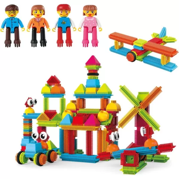 imagePicassoTiles 120PC Hedgehog Interlock Building Block  4 Family People Action Figures Expansion Set STEAM Learning ampamp Educational Playset for Preschool and Kindergarten Kids Pretend Play Toy for Kids