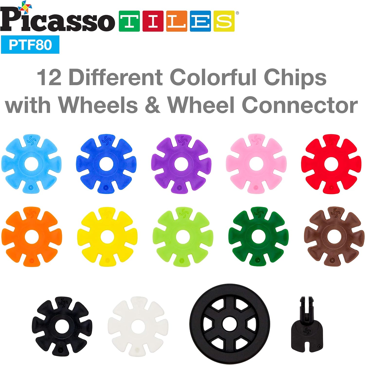 imagePicassoTiles 550 Piece Building Chips Interlocking Construction Toys Creative Disc Block Toy Kit 3D Stacking Puzzle STEM Learning Early Education for Preschool Montessori Kids Boys Girls Age 3 PTF55PTF80