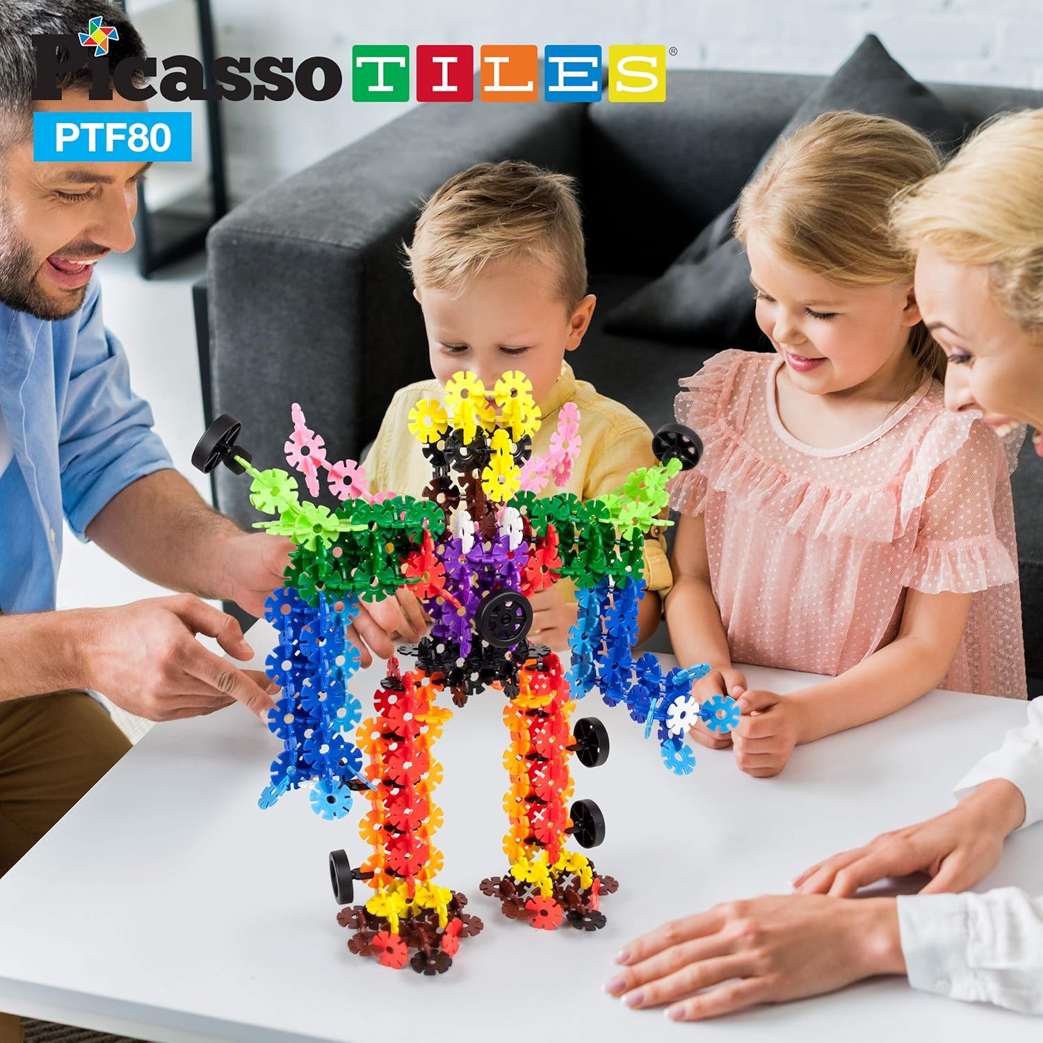 imagePicassoTiles 550 Piece Building Chips Interlocking Construction Toys Creative Disc Block Toy Kit 3D Stacking Puzzle STEM Learning Early Education for Preschool Montessori Kids Boys Girls Age 3 PTF55PTF80