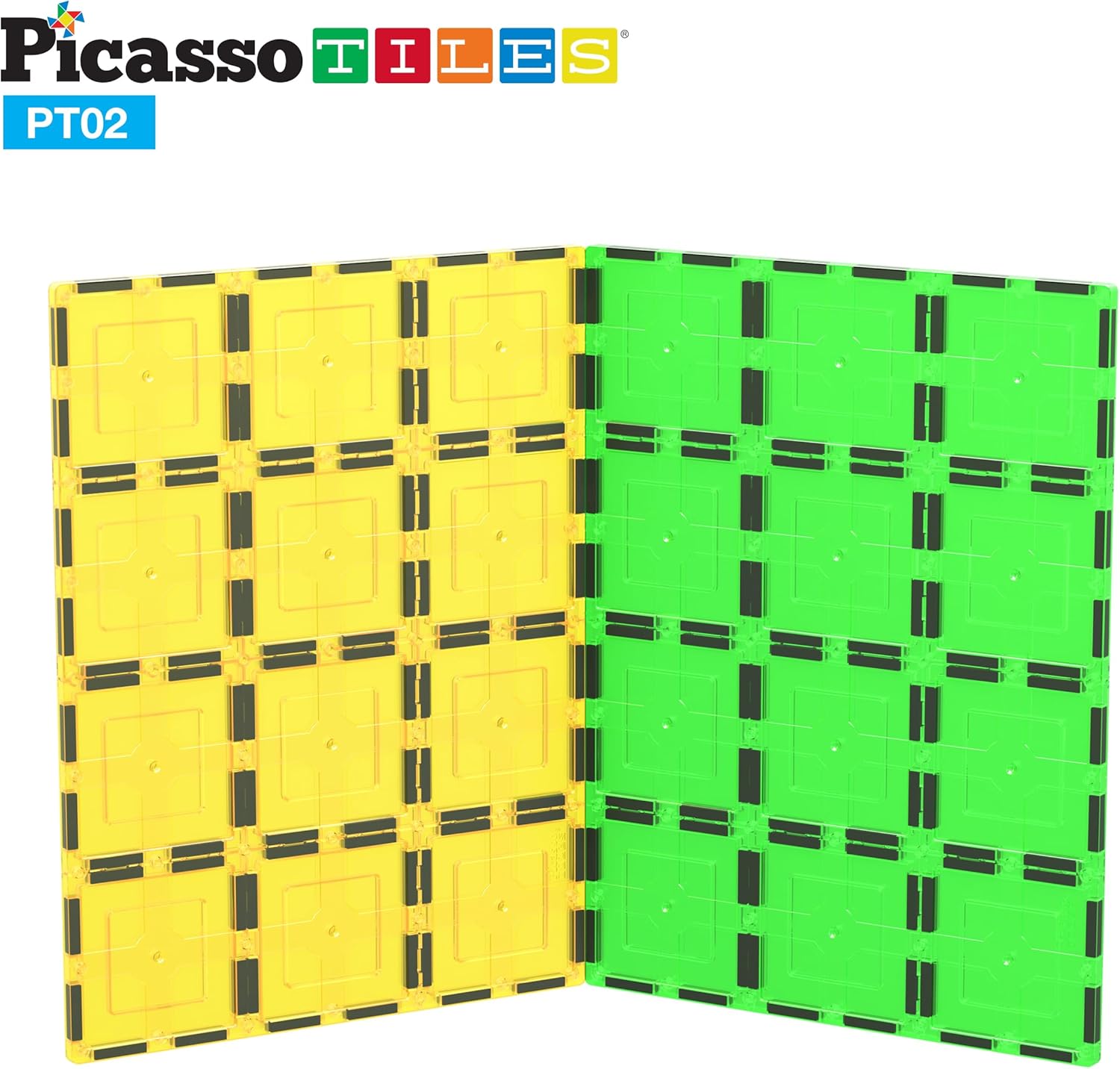 imagePicassoTiles Large Stabilizer Building Block Base Jumbo XL Plate Foundation Kit Magnetic Building Blocks Magnet Tiles Stacking STEM Toy Set2 pcs XL Plate