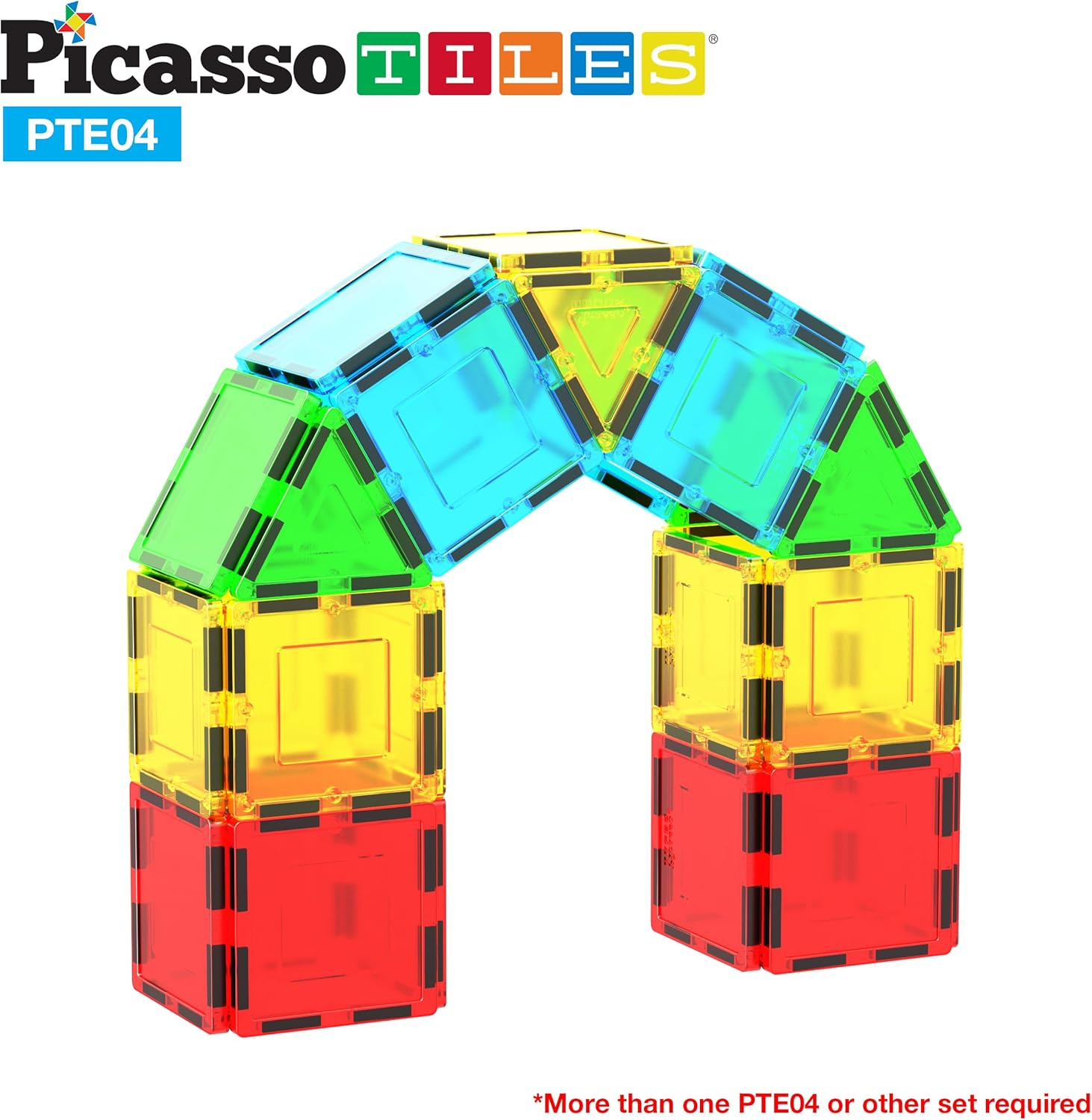 imagePicassoTiles Magnetic Building Block Set Equilateral Triangle Magnet Tiles Construction Toy STEM Learning Kit Educational Playboards Pretend Play Stacking Blocks Child Brain Development PTE0112Pc Square