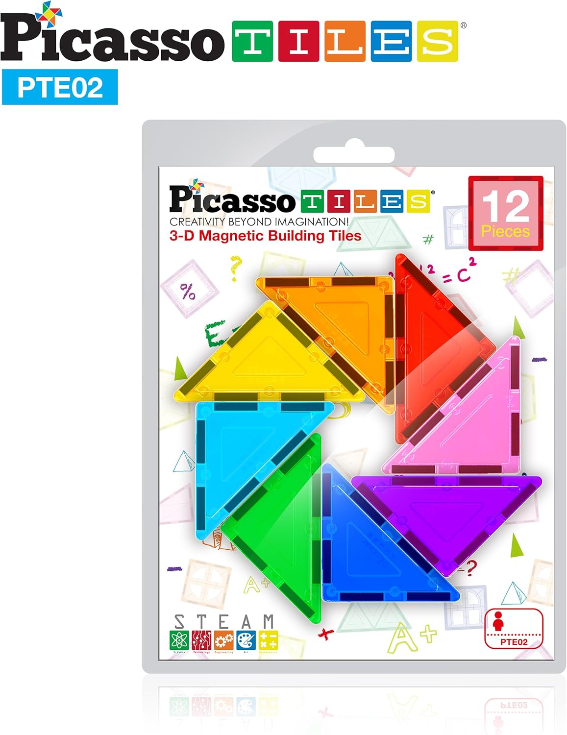 imagePicassoTiles Magnetic Building Block Set Equilateral Triangle Magnet Tiles Construction Toy STEM Learning Kit Educational Playboards Pretend Play Stacking Blocks Child Brain Development PTE0112Pc R Triangle