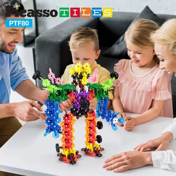 imagePicassoTiles 550 Piece Building Chips Interlocking Construction Toys Creative Disc Block Toy Kit 3D Stacking Puzzle STEM Learning Early Education for Preschool Montessori Kids Boys Girls Age 3 PTF55PTF80