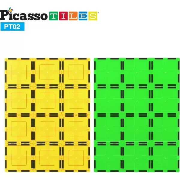 imagePicassoTiles Large Stabilizer Building Block Base Jumbo XL Plate Foundation Kit Magnetic Building Blocks Magnet Tiles Stacking STEM Toy Set2 pcs XL Plate