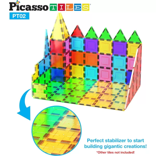 imagePicassoTiles Large Stabilizer Building Block Base Jumbo XL Plate Foundation Kit Magnetic Building Blocks Magnet Tiles Stacking STEM Toy Set2 pcs XL Plate