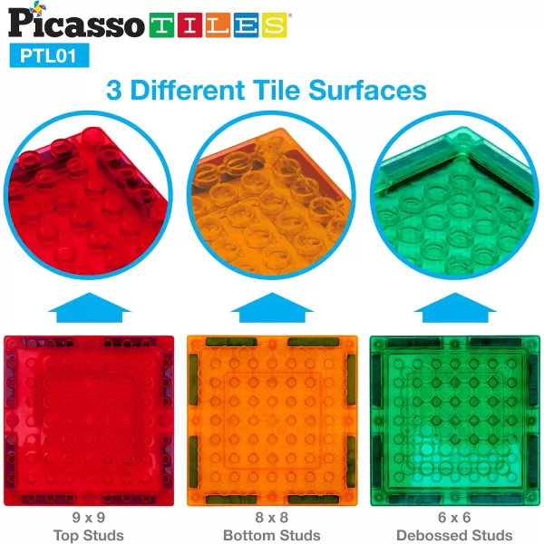 imagePicassoTiles Magnet Tile Building Brick Blocks Military Combat Force Theme Magnetic Tiles Construction Block Playset 4 Character Action Figures with Weapons Interlocking Bricks STEM Toy Ages 3 PTL1812pc addon1