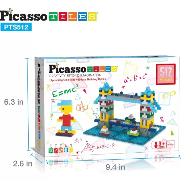 imagePicassoTiles Magnet Tile Building Brick Blocks Military Combat Force Theme Magnetic Tiles Construction Block Playset 4 Character Action Figures with Weapons Interlocking Bricks STEM Toy Ages 3 PTL18512pc