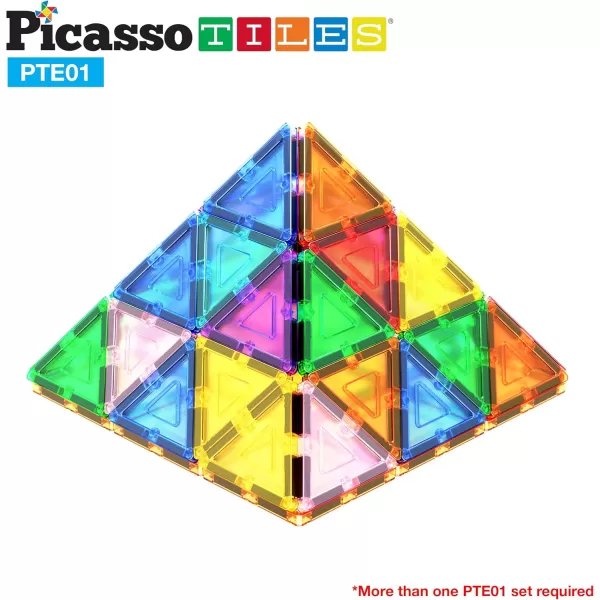 imagePicassoTiles Magnetic Building Block Set Equilateral Triangle Magnet Tiles Construction Toy STEM Learning Kit Educational Playboards Pretend Play Stacking Blocks Child Brain Development PTE0112Pc E Triangle