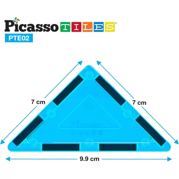 imagePicassoTiles Magnetic Building Block Set Equilateral Triangle Magnet Tiles Construction Toy STEM Learning Kit Educational Playboards Pretend Play Stacking Blocks Child Brain Development PTE0112Pc R Triangle