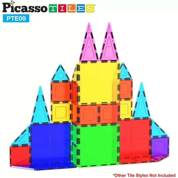 imagePicassoTiles Magnetic Building Block Set Equilateral Triangle Magnet Tiles Construction Toy STEM Learning Kit Educational Playboards Pretend Play Stacking Blocks Child Brain Development PTE014Pc Large Square