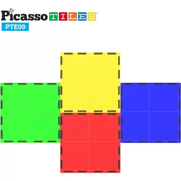 imagePicassoTiles Magnetic Building Block Set Equilateral Triangle Magnet Tiles Construction Toy STEM Learning Kit Educational Playboards Pretend Play Stacking Blocks Child Brain Development PTE014Pc Large Square