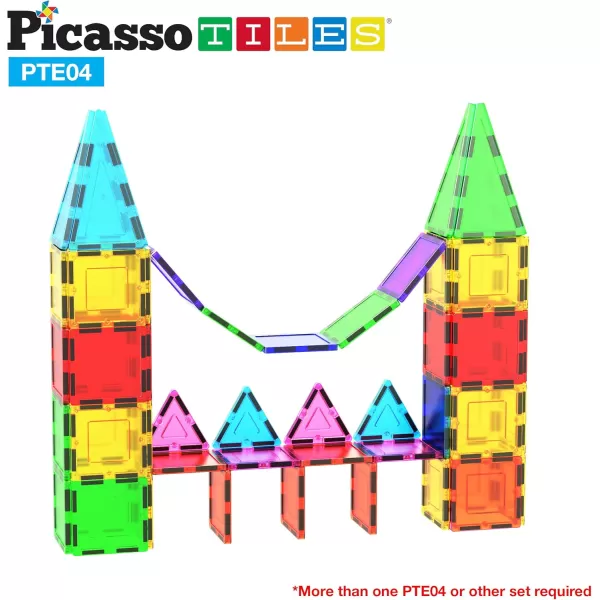 imagePicassoTiles Magnetic Building Block Set Equilateral Triangle Magnet Tiles Construction Toy STEM Learning Kit Educational Playboards Pretend Play Stacking Blocks Child Brain Development PTE0112Pc Square