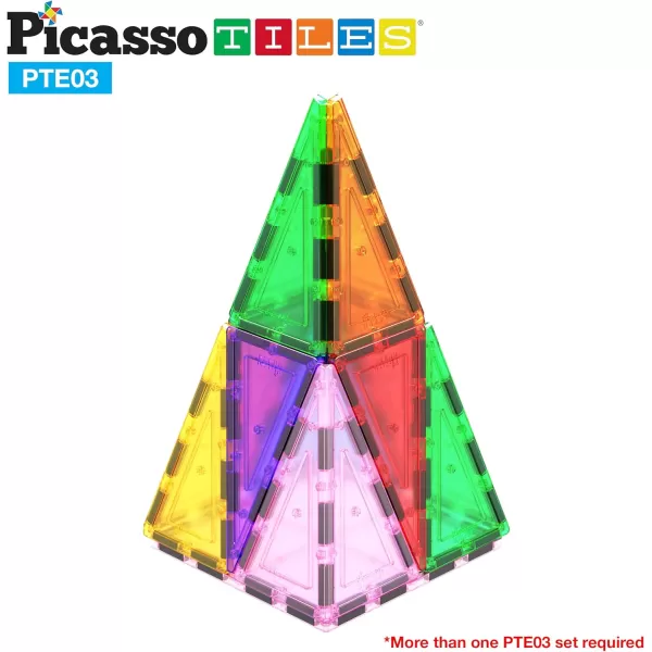 imagePicassoTiles Magnetic Building Block Set Equilateral Triangle Magnet Tiles Construction Toy STEM Learning Kit Educational Playboards Pretend Play Stacking Blocks Child Brain Development PTE0112Pc I Triangle