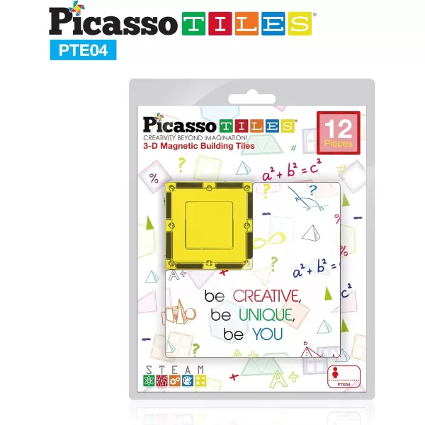 imagePicassoTiles Magnetic Building Block Set Equilateral Triangle Magnet Tiles Construction Toy STEM Learning Kit Educational Playboards Pretend Play Stacking Blocks Child Brain Development PTE0112Pc Square