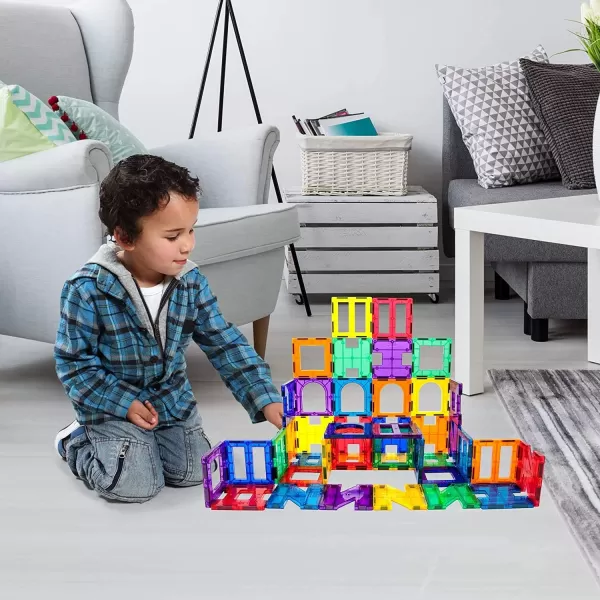 imagePicassoTiles Master Builder Magnetic Early Educational Toy Building Block Kit with 3 in 1 Playboard for KidBaby Ages 3 and Up STEM Construction with School Bus Hospital Police Station 300 PiecePT42