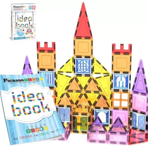 imagePicassoTiles Large Stabilizer Building Block Base Jumbo XL Plate Foundation Kit Magnetic Building Blocks Magnet Tiles Stacking STEM Toy Set21 pcswith IdeaBook