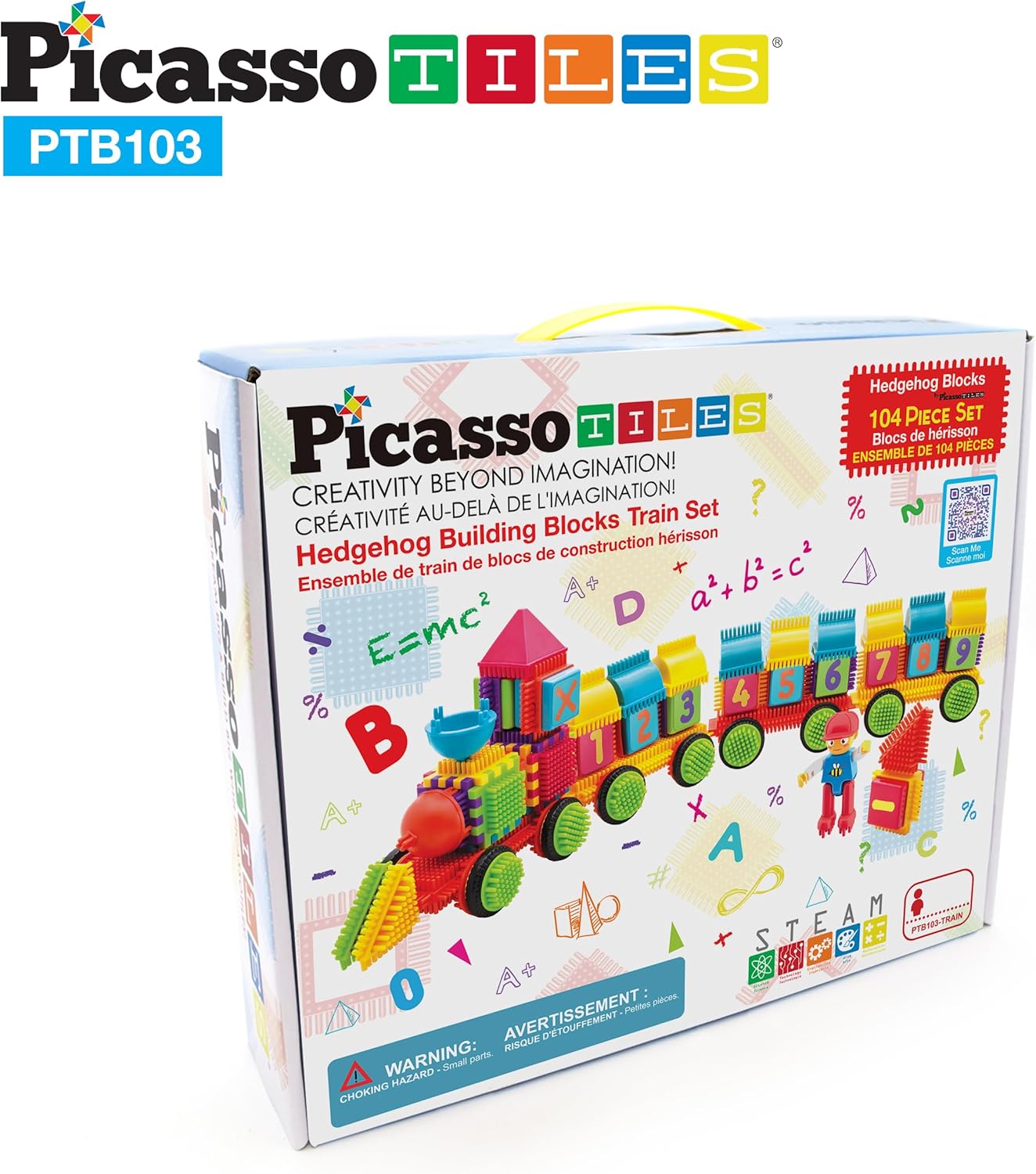 imagePicasso Toys PTB103 Alphabet ampamp Numerical Train 103pc Hedgehog Block Shape Blocks Building Tiles Set Construction Learning Toy Stacking Educational Block Creativity Beyond Imagination Inspirational